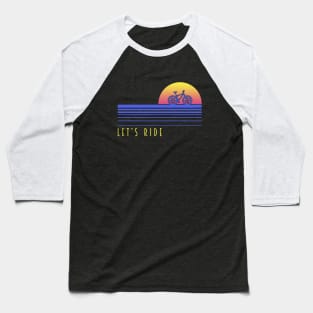 LET'S RIDE BIKE RETRO STRIPES Baseball T-Shirt